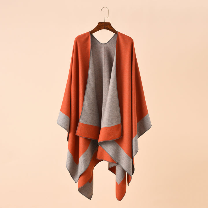 Damen Wendeponcho aus feiner Kaschmir-Mischung – Avérine
