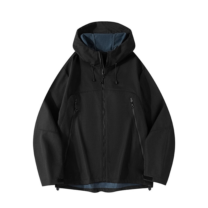 Herren Hybrid-Softshelljacke mit Kapuze, atmungsaktivem Fleece-Innenfutter & verdeckten Reißverschlusstaschen Echoarchiv