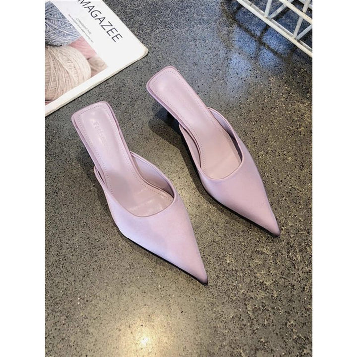 Damen Spitz zulaufende Mule mit Leopardenprint und niedrigem Kitten-Absatz – Avérine