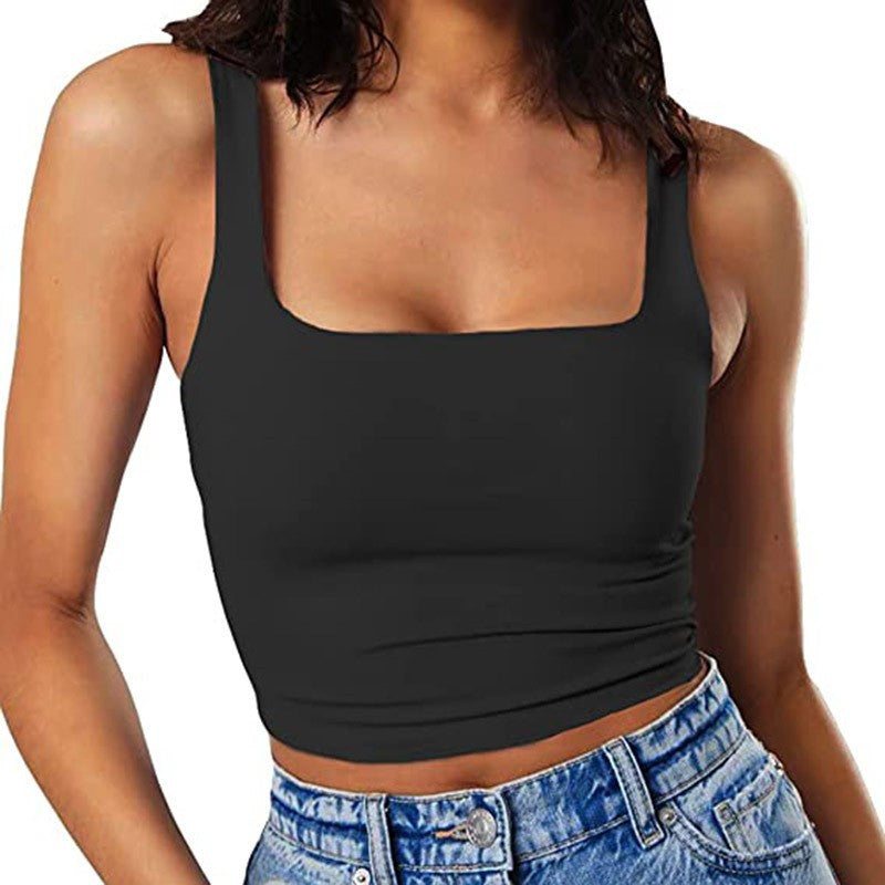 Damen Crop-Top mit quadratischem Ausschnitt und schmalem Schnitt Echo Archiv