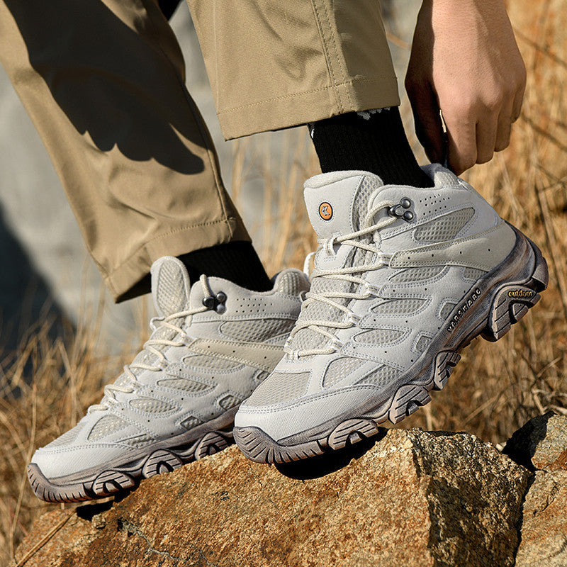 Herren robuste Trekkingstiefel mit wasserdichtem Wildleder‑Mesh, griffiger Offroad‑Profilsohle und verstärkter Zehenkappe – Tavélo