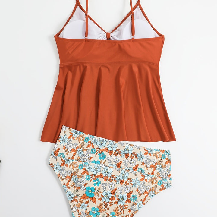 Damen Tankini-Set mit modischem Floral-Design und verstellbaren Trägern Echo Archiv