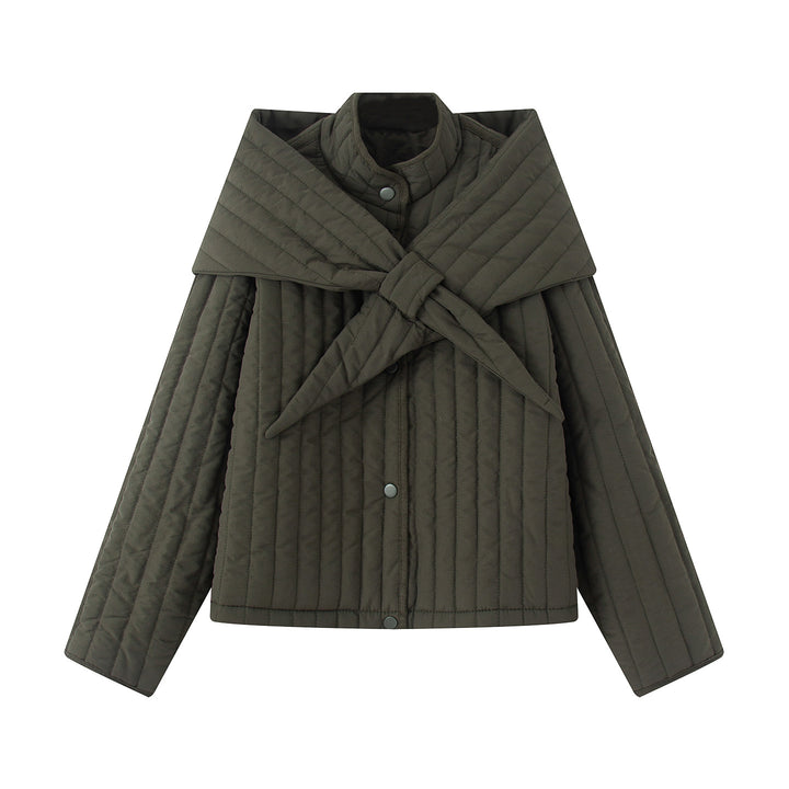 Damen nan gesteppte Jacke mit großem Wickelkragen und Bindeschal Echo Archiv