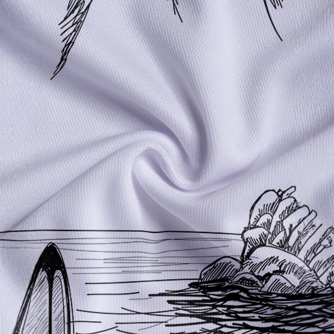 Herren Polohemd mit kreativem Surfmotiv und hochwertiger Baumwollmischung Echoarchiv