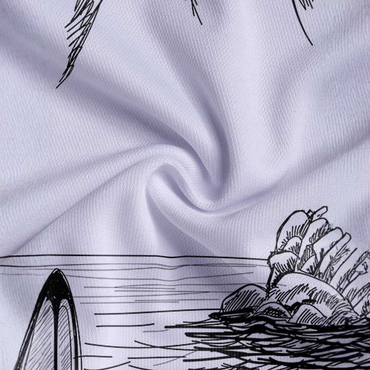 Herren Polohemd mit kreativem Surfmotiv und hochwertiger Baumwollmischung Echoarchiv