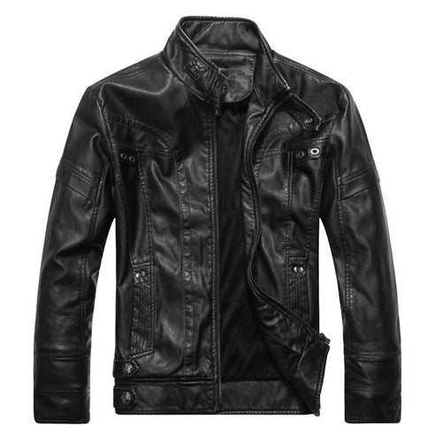 Herren Lederoptik-Pilotenblouson mit Stehkragen und Ziersteppungen – Valtoré