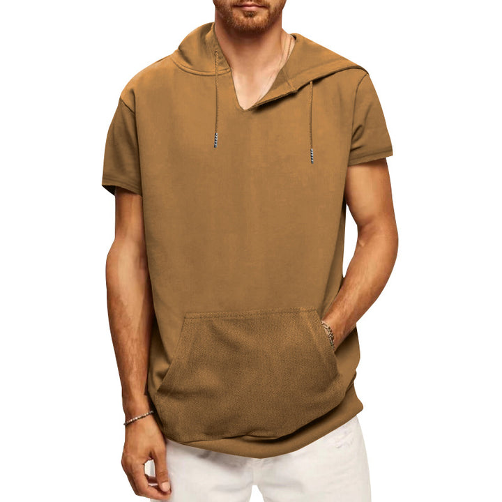 Herren lässiges Kapuzen-T-Shirt mit praktischer Kängurutasche Echoarchiv