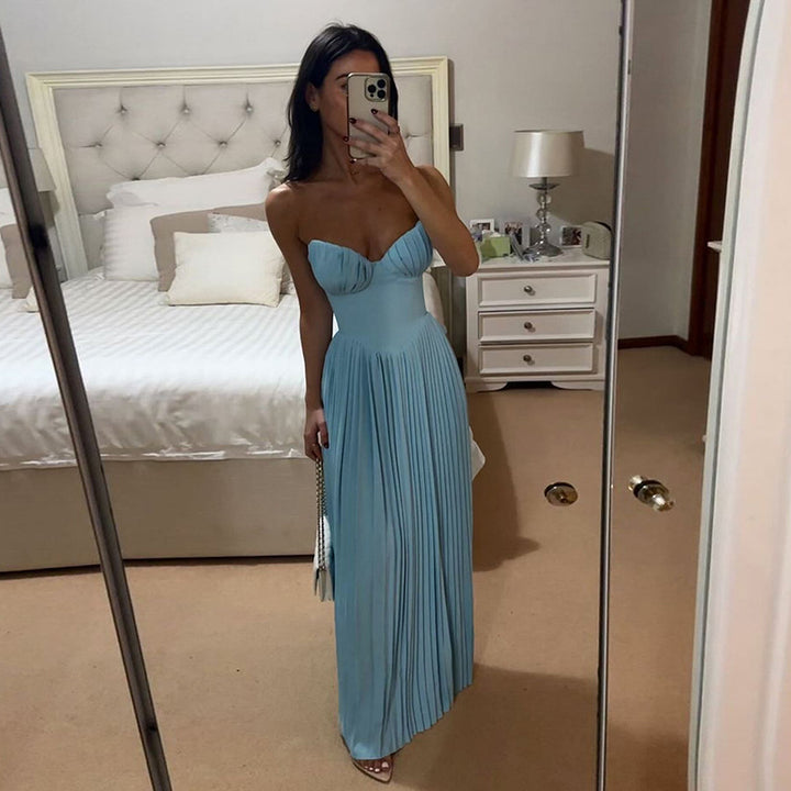 Damen Maxikleid mit strapazierfähigem Oberteil und eleganten Falten Echo Archiv