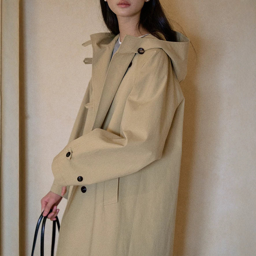 Damen Modische Übergangsjacke mit Kapuze Echoarchiv