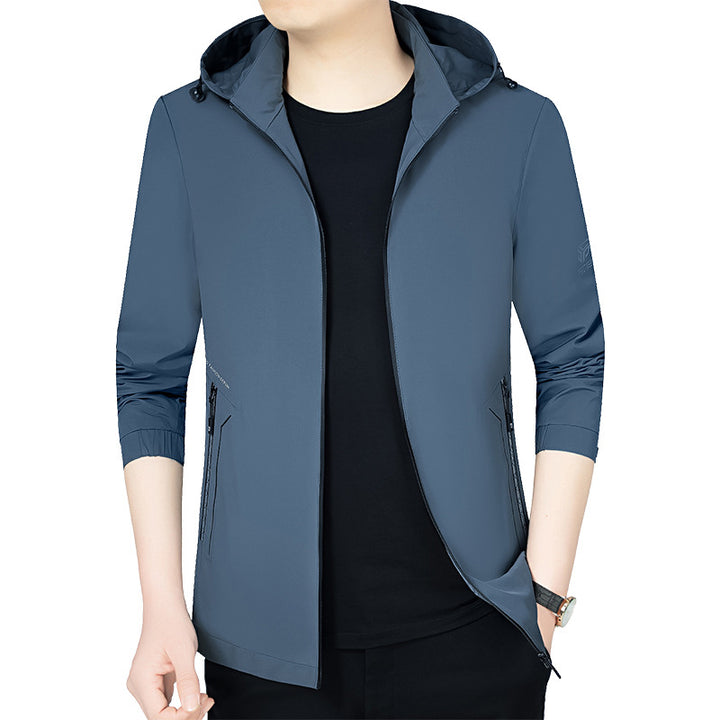Herren Leichte Kapuzenjacke im urbanen Travel-Style mit Dreiviertelärmeln – Taviero