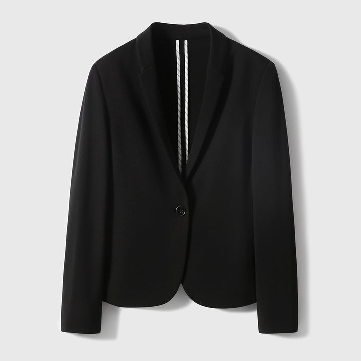 Damen Taillierter Ein-Knopf-Blazer aus leichtem Crepe mit geschwungener Saumlinie Echo Archiv