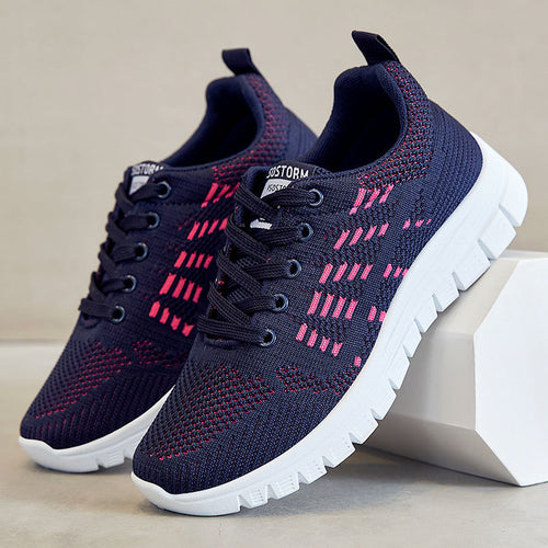 Damen nan flexible Strick-Fit-Sneaker mit elastischem Sockenschuh, dämpfender Waben-EVA-Zwischensohle und Zuglasche Echo Archiv