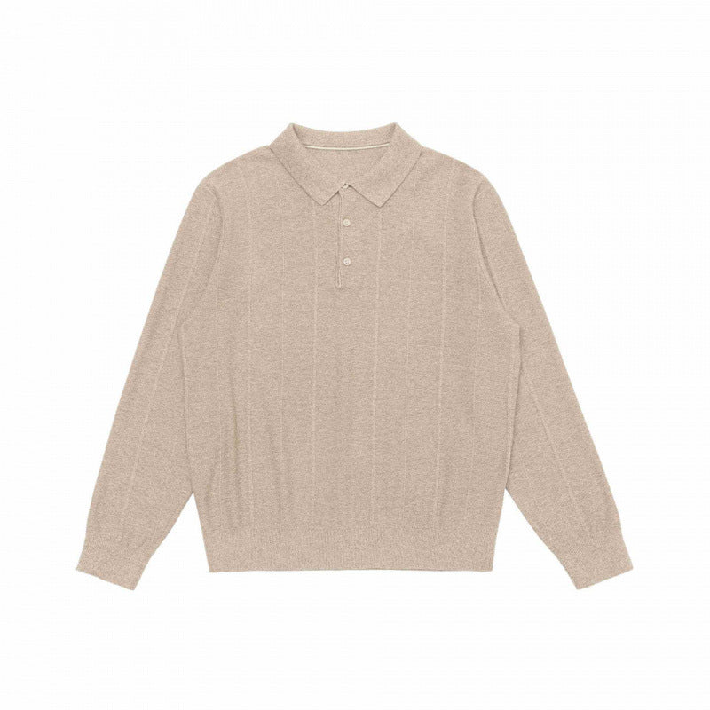 Herren Feinstrick-Poloshirt mit Henley-Knopfleiste, Rippbündchen und leicht kastigem Schnitt Echo Archiv