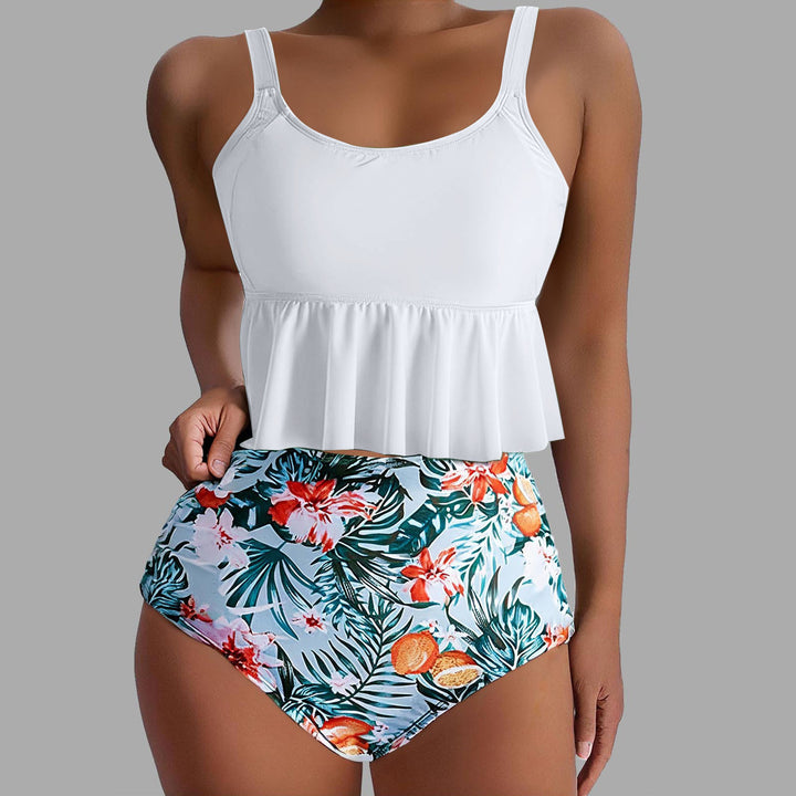 Damen Tankini-Set mit floralen Akzenten und Rüschen Echo Archiv