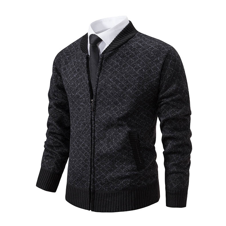 Herren Smarte Strickjacke mit modischem Zipper und seitlichen Taschen Echoarchiv