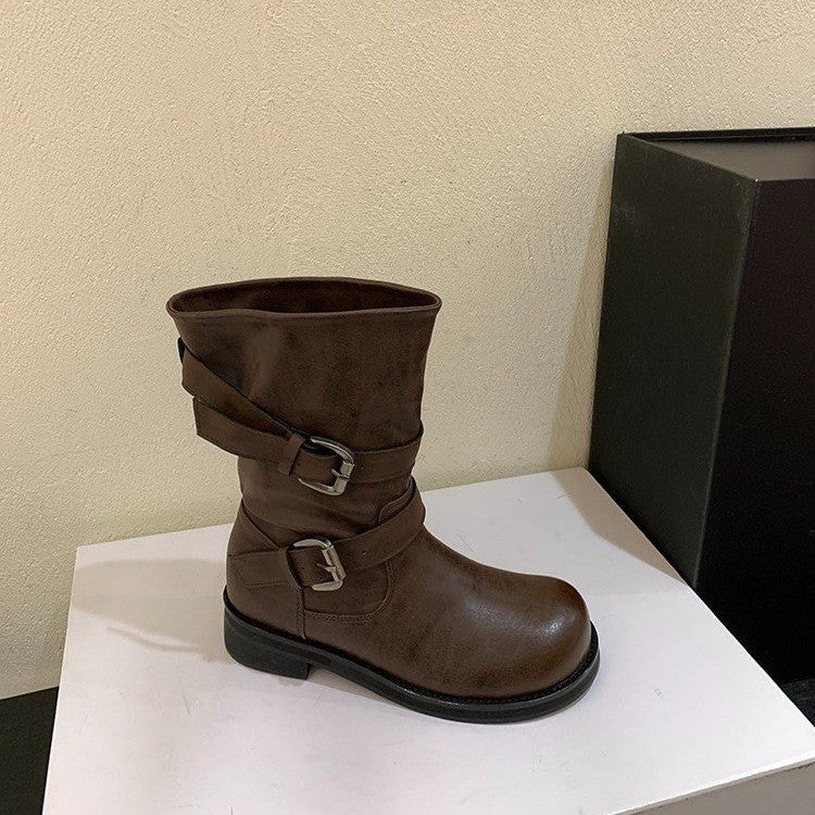 Damen Modische Stiefeletten mit Buckle-Details Echo Archiv