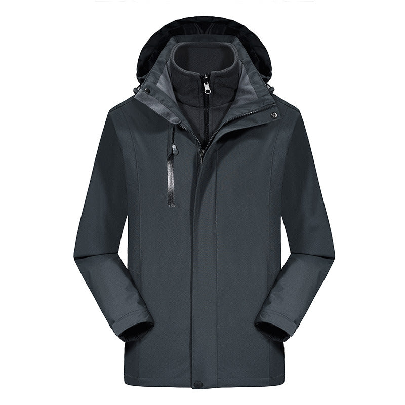 Herren Softshell-Parka mit herausnehmbarer Fleece-Innenjacke und verstellbarer Kapuze Echo Archiv
