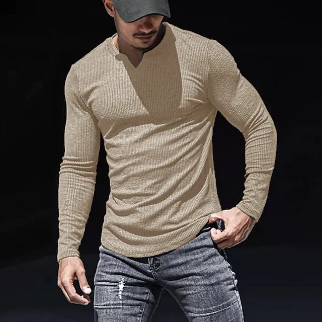 Herren Langarmshirt mit V-Ausschnitt Echoarchiv