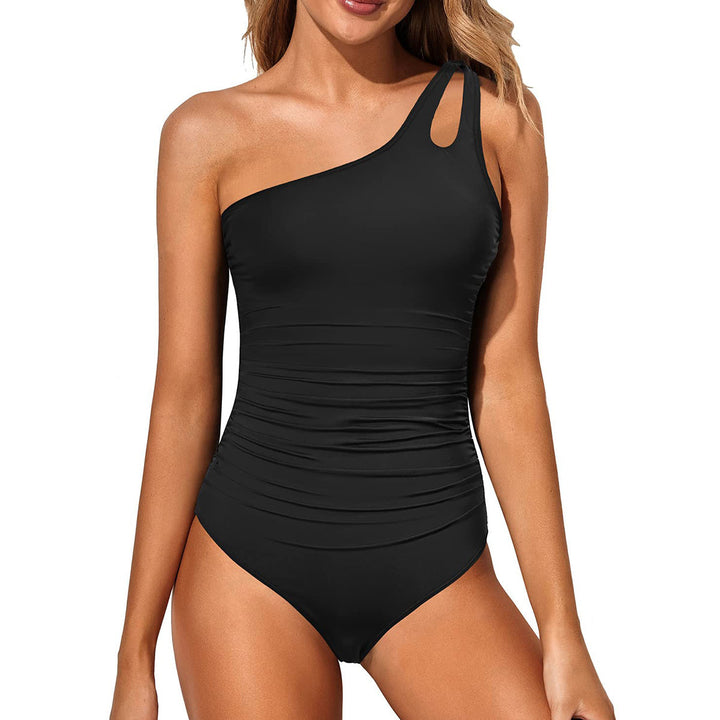 Damen Einseitiger Badeanzug mit elegantem Rüschendesign Echo Archiv