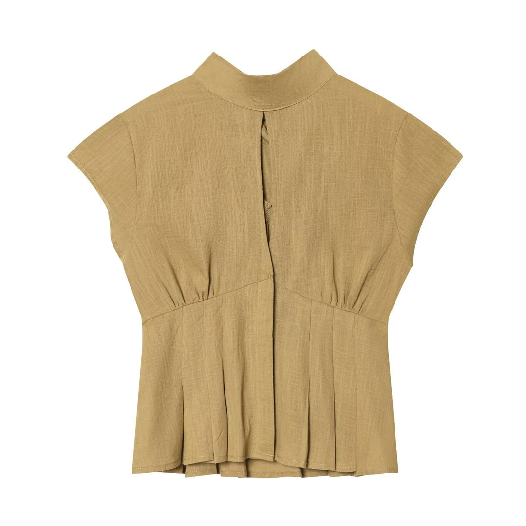Damen modische Bluse mit asymmetrischem Schnitt und dekorativen Falten Echo Archiv