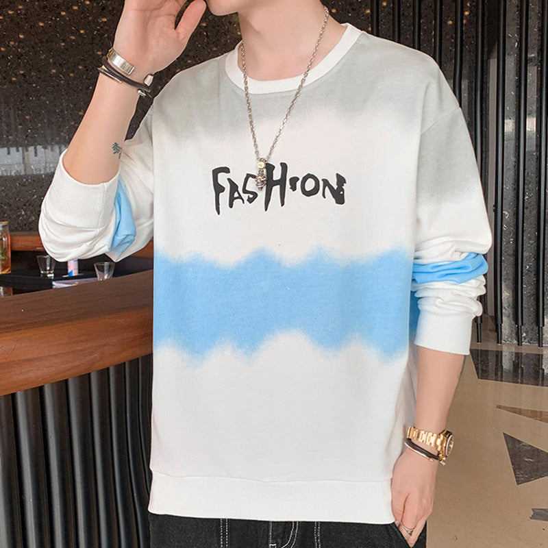 Herren Oversize Sweatshirt mit Batik-Effekt, Rundhals und Print – Marzano
