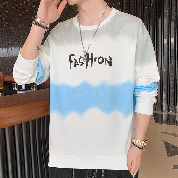 Herren Oversize Sweatshirt mit Batik-Effekt, Rundhals und Print – Marzano