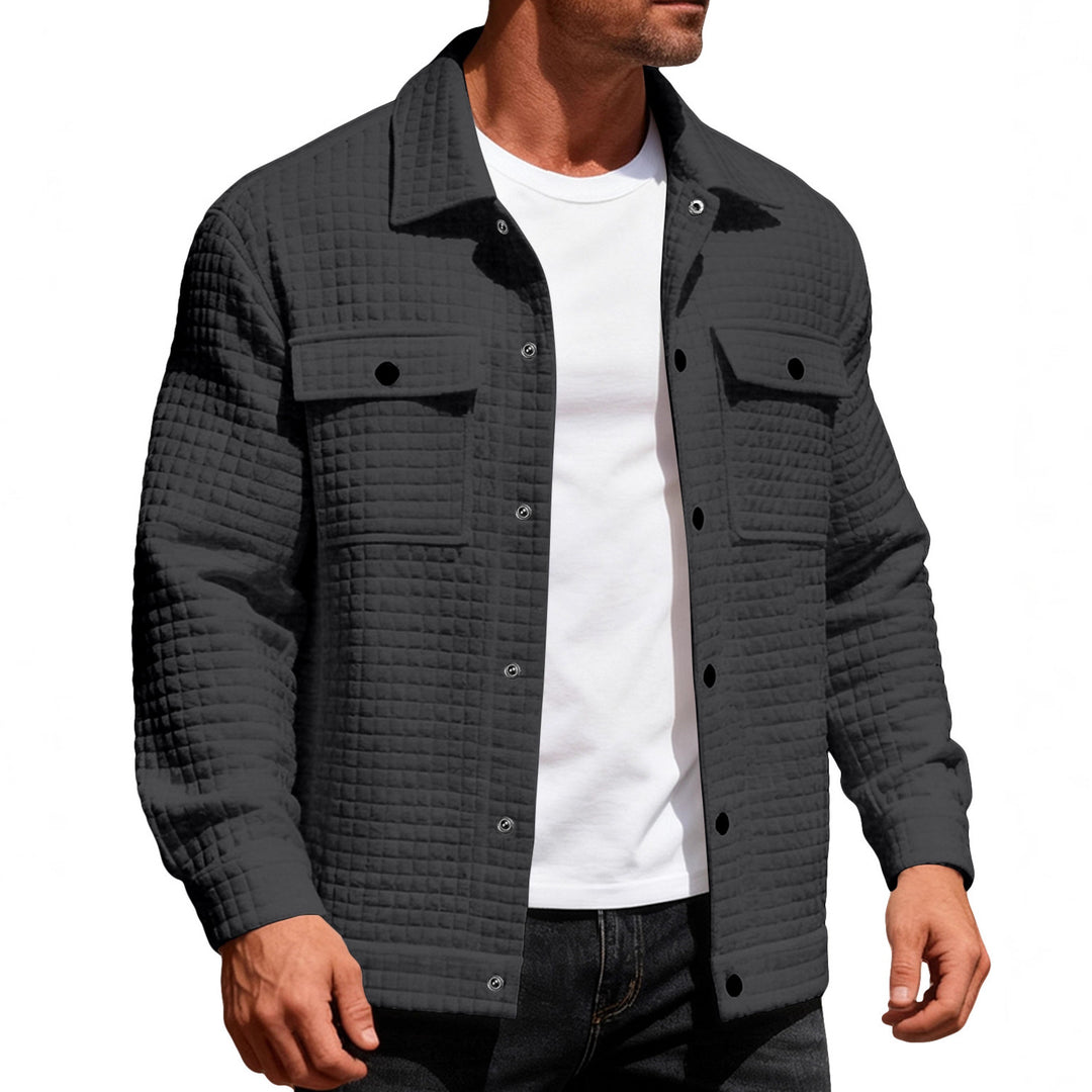 Herren nan gequiltete Hemdjacke im Overshirt-Stil mit Druckknopfleiste und aufgesetzten Brustklappen Echo Archiv