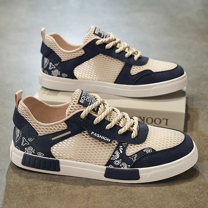 Unisex atmungsaktive Freizeit-Sneaker mit luftigen Mesh-Einsätzen und Bandana-Muster – Norré