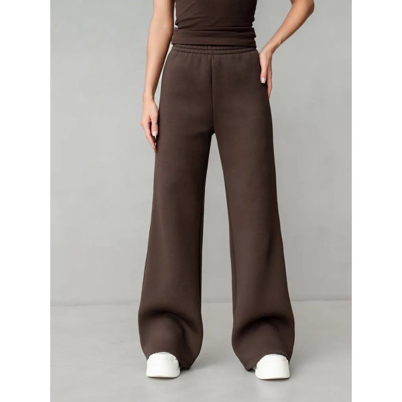 Damen nan fließende Palazzo-Loungehose mit extra weitem Bein elastischem Komfortbund und dezenten Eingrifftaschen Echo Archiv