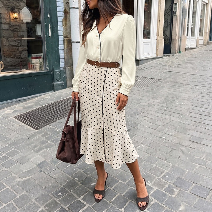 Damen Elegante Bluse mit Knopfdetails und Rüschen Echo Archiv