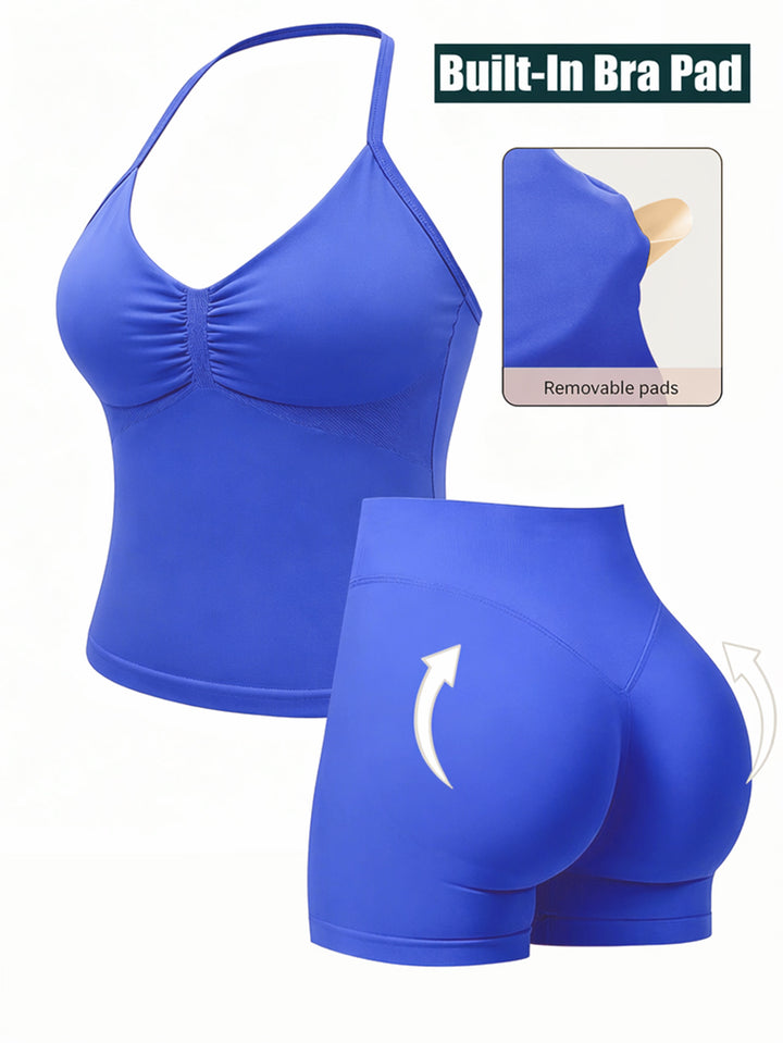 Damen Sportlicher Jumpsuit mit Raffungen und verstellbaren Trägern Echo Archiv