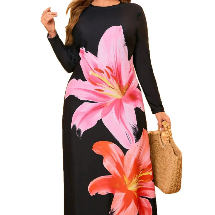 Damen Maxi-Badeanzug mit floralen Applikationen Echo Archiv