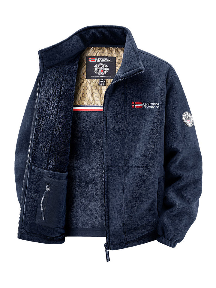 Damen Thermo-Fleecejacke mit wärmendem Teddyfutter, Stehkragen und Reißverschlusstaschen Echo Archiv
