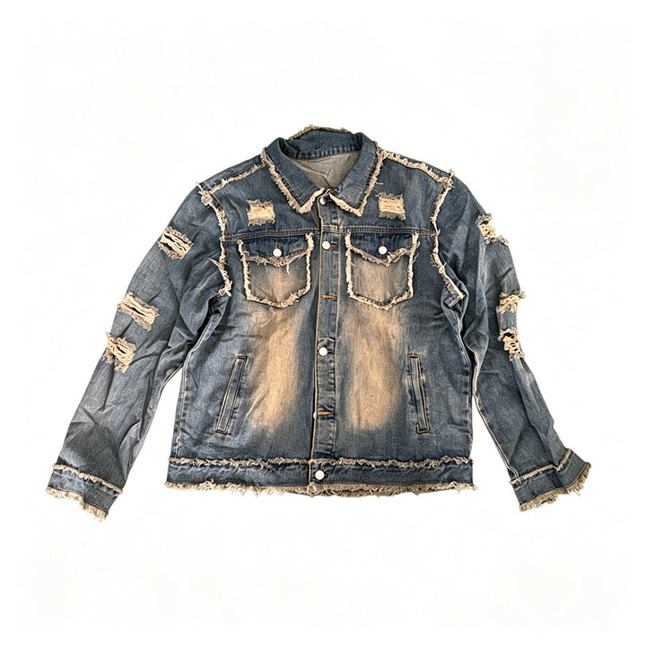 Herren Stylische Destroyed Jeansjacke Echoarchiv