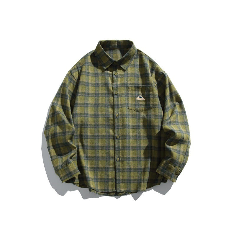 Herren Karierte Flanell-Hemdjacke im Overshirt-Look mit Brusttasche Echoarchiv