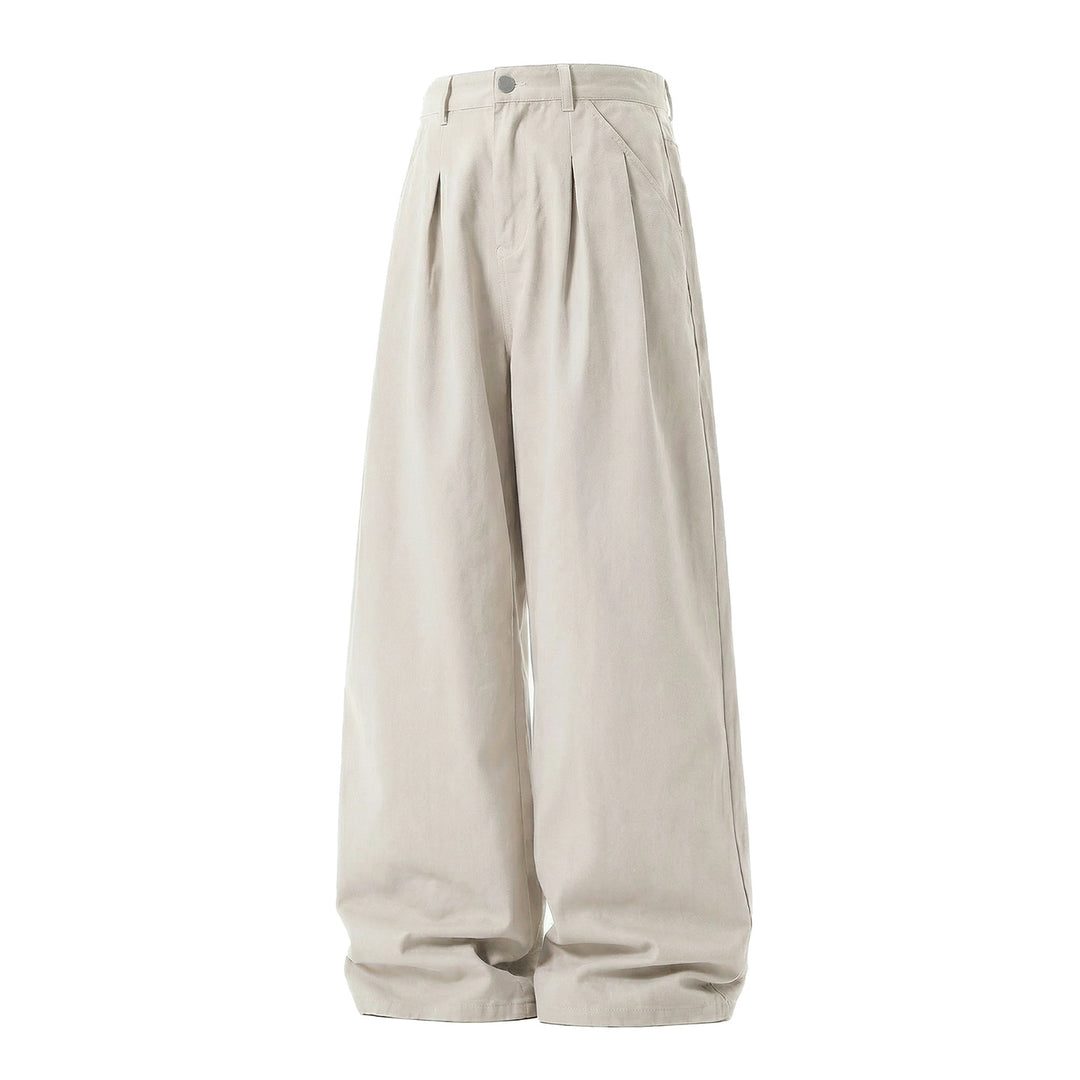Damen Weite High-Waist Bundfalten-Hose mit weitem Bein und Seitentaschen Echo Archiv