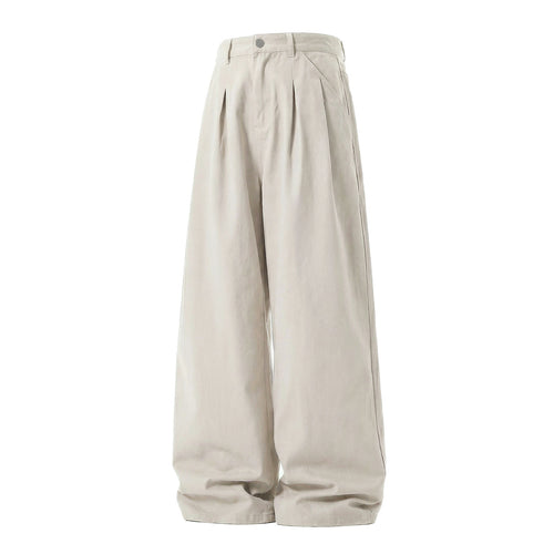 Damen Weite High-Waist Bundfalten-Hose mit weitem Bein und Seitentaschen Echo Archiv