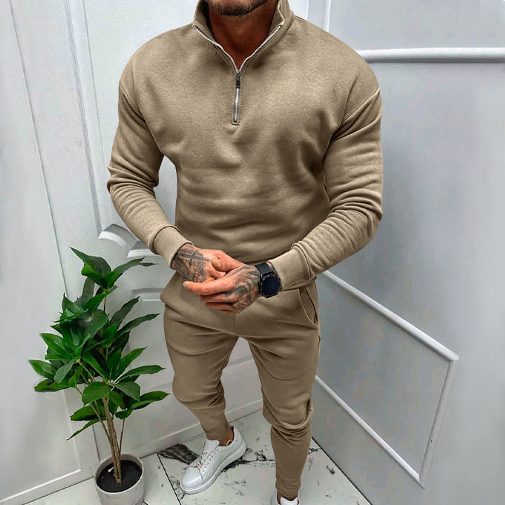 Herren nan athletisches Lounge-Set aus French Terry mit Halbzip-Stehkragen und konischer Jogginghose Echo Archiv