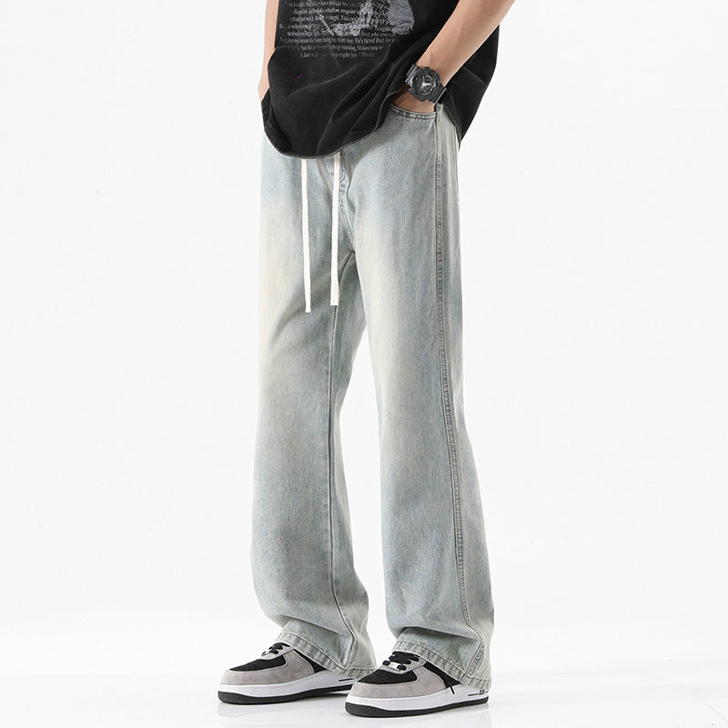 Herren Bodenlange Stonewashed Baggy-Jeans mit extra weitem Bein und tiefem Schritt Echo Archiv