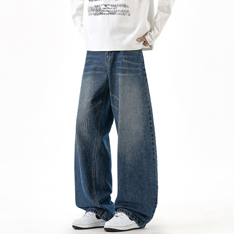Herren Relaxed Wide‑Leg Denimhose mit extra weitem Bein und Vintage-Fade Echo Archiv