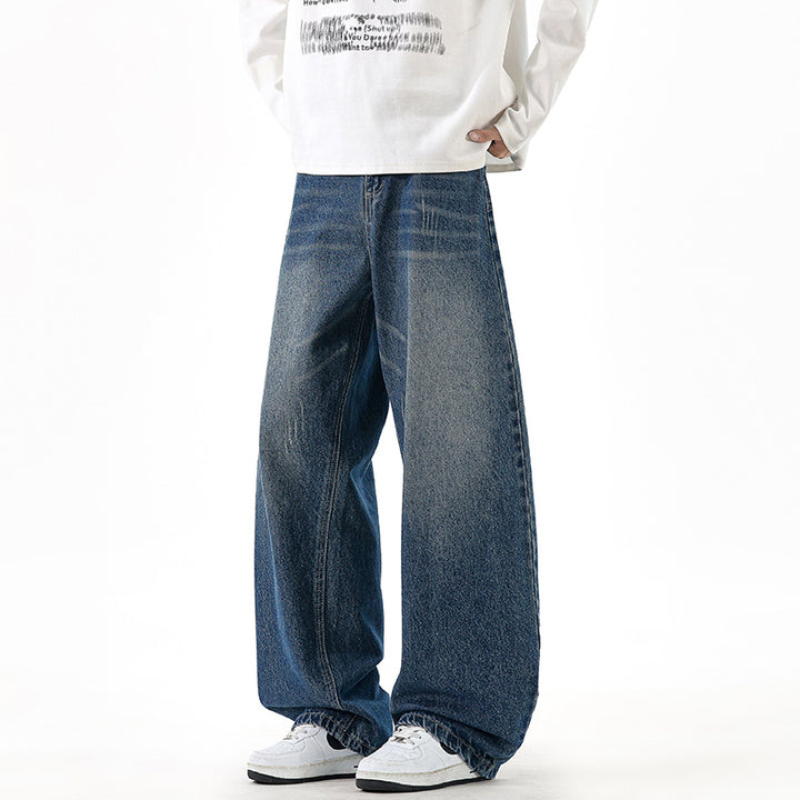 Herren Relaxed Wide‑Leg Denimhose mit extra weitem Bein und Vintage-Fade Echo Archiv