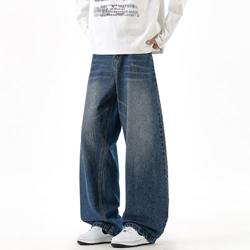 Herren Relaxed Wide‑Leg Denimhose mit extra weitem Bein und Vintage-Fade Echo Archiv