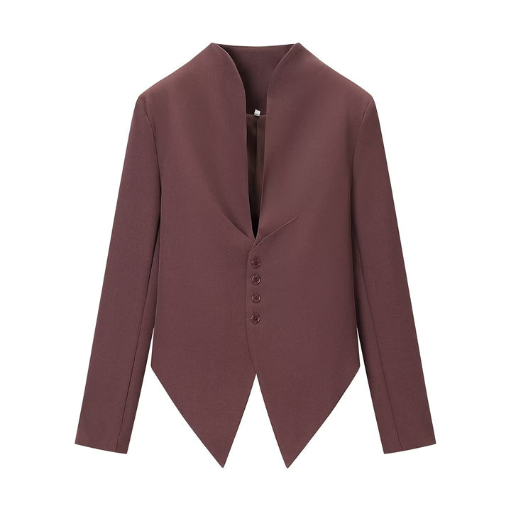 Damen Taillierter Blazer mit spitz zulaufendem Schößchen und Stehkragen Echo Archiv