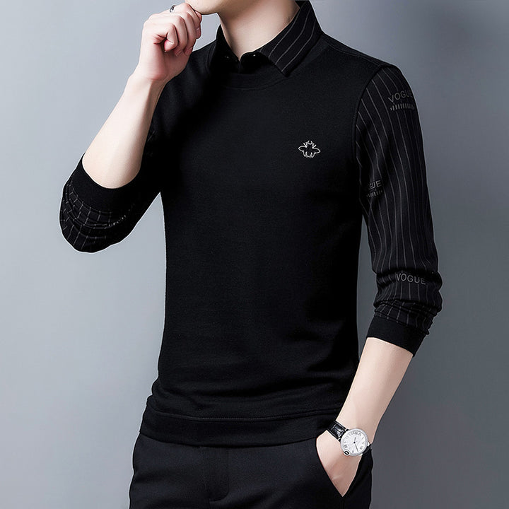 Herren elegantes Sweatshirt mit Hemdkragen Echoarchiv