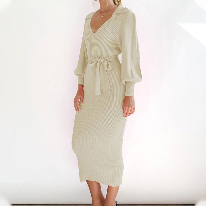 Damen Elegantes Strickkleid mit Taillengürtel Echo Archiv
