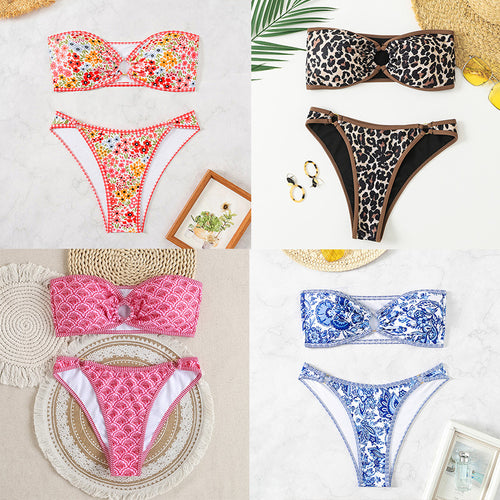 Damen Bandeau Badeanzug Set Echo Archiv