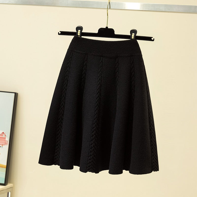 Damen Eleganter, plissierter Maxirock aus hochwertigem Strick Echo Archiv