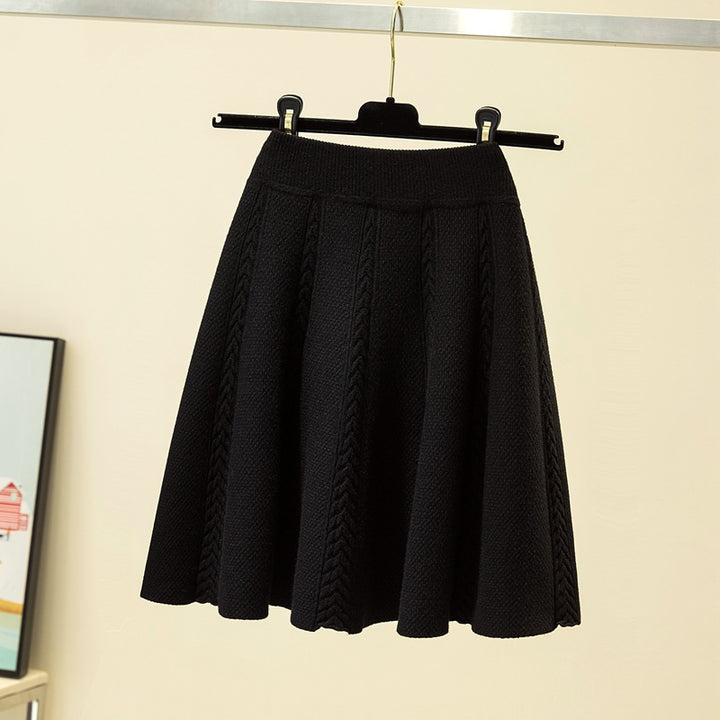 Damen Eleganter, plissierter Maxirock aus hochwertigem Strick Echo Archiv