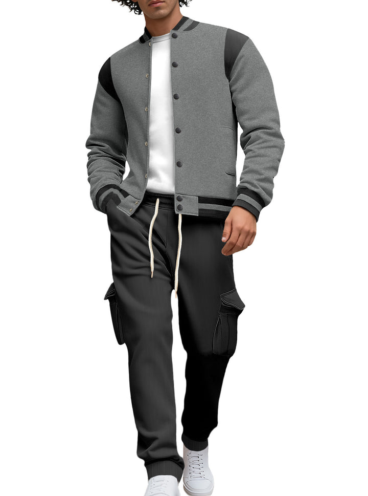 Herren stylische College-Jacke mit asymmetrischem Design Echoarchiv