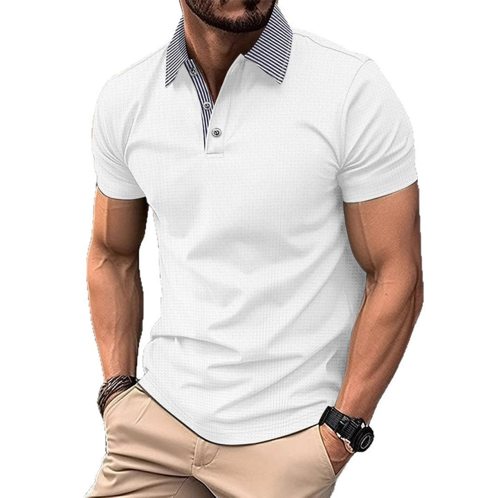 Herren Poloshirt mit modernem Kragen und strukturierter Oberfläche Echoarchiv